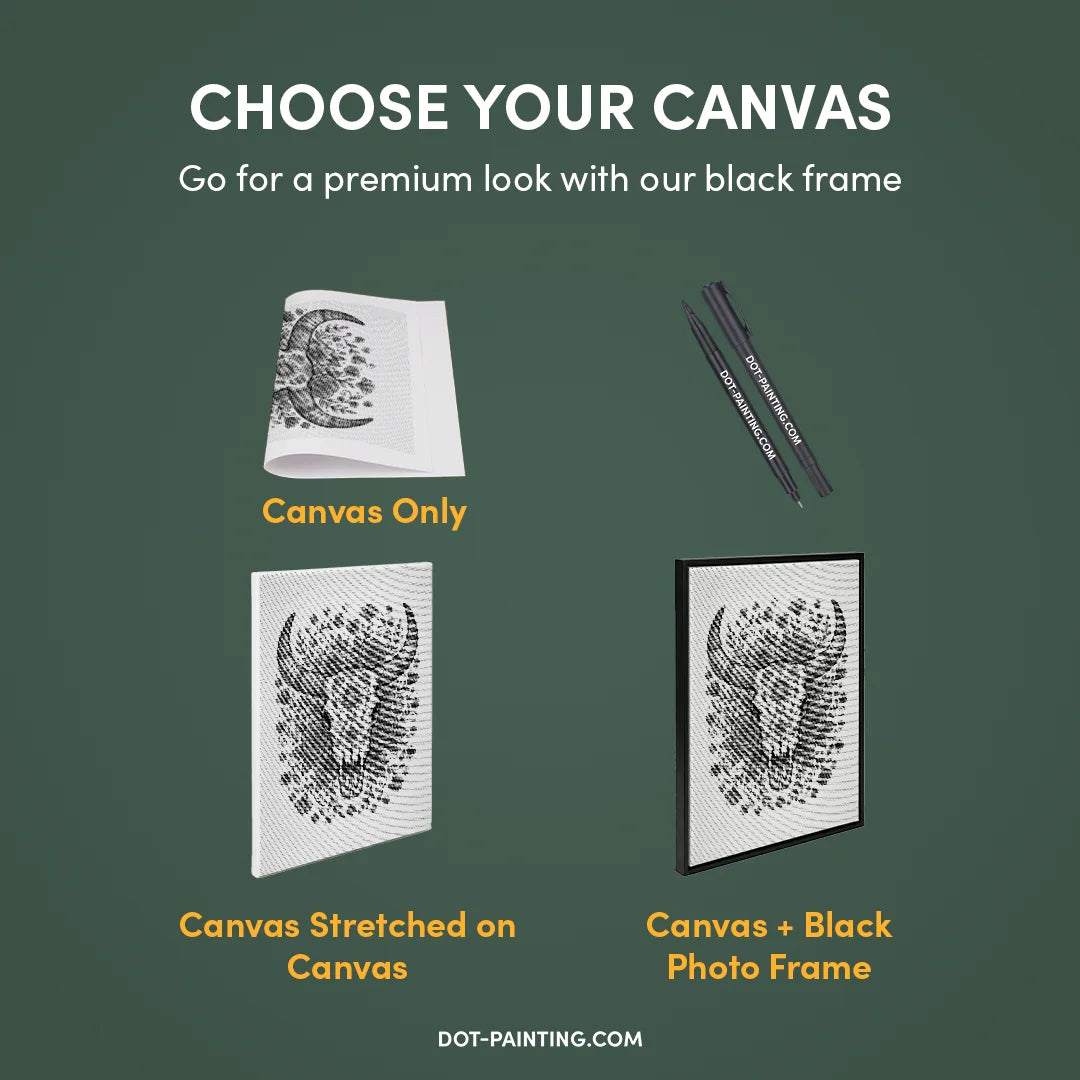 Bull Skull Dot Painting