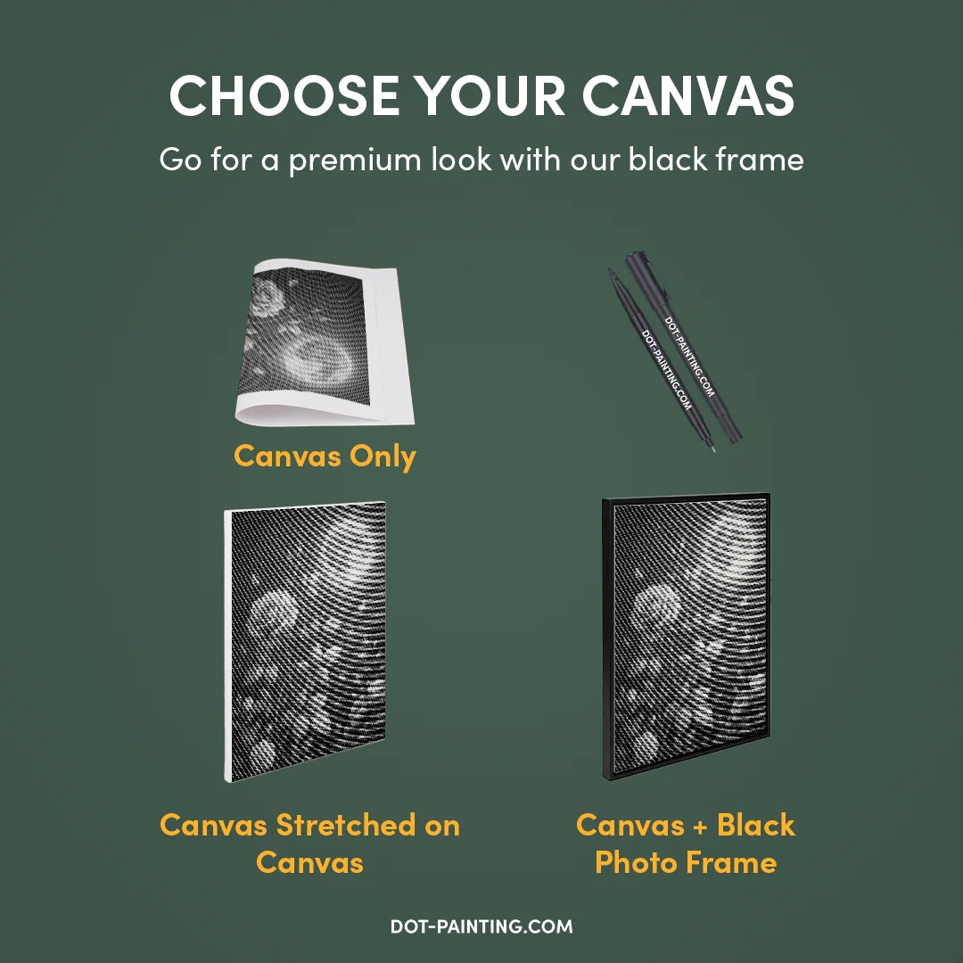 Roses and the Moon Dot Painting