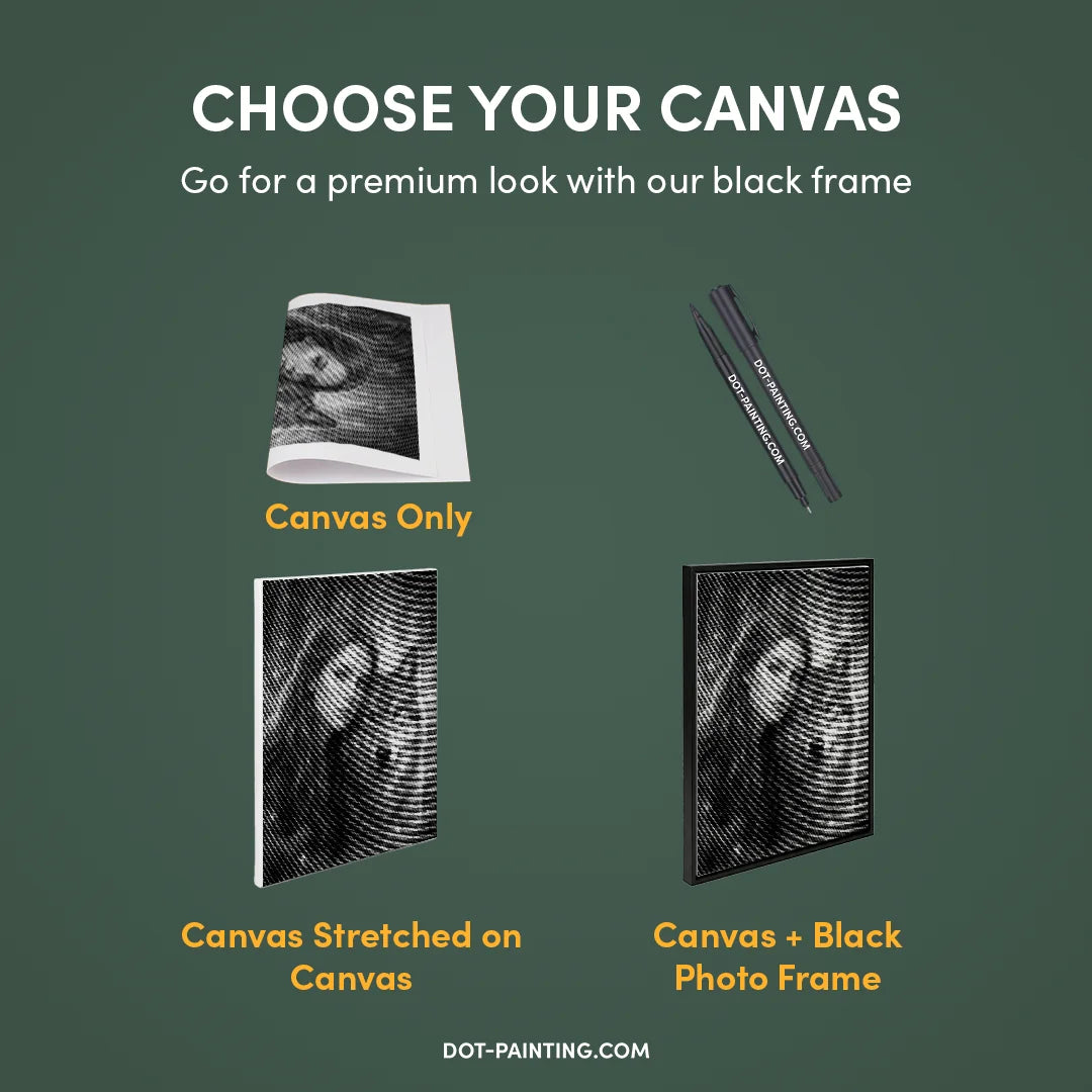 Women with a Wolf Dot Painting