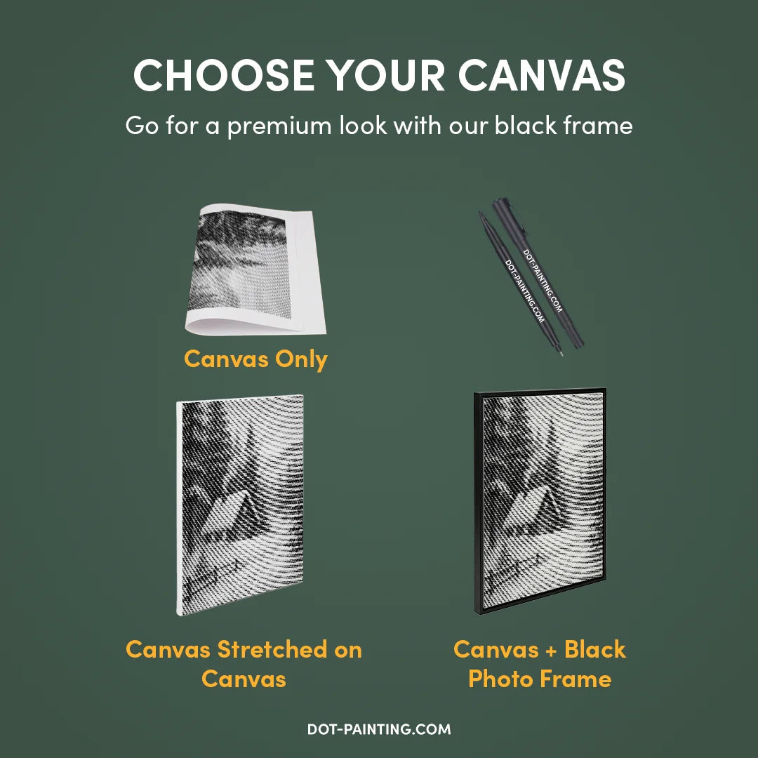 Cozy House in the Snow Dot Painting