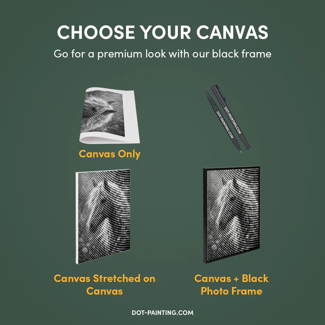 Horse with Flowers Dot Painting