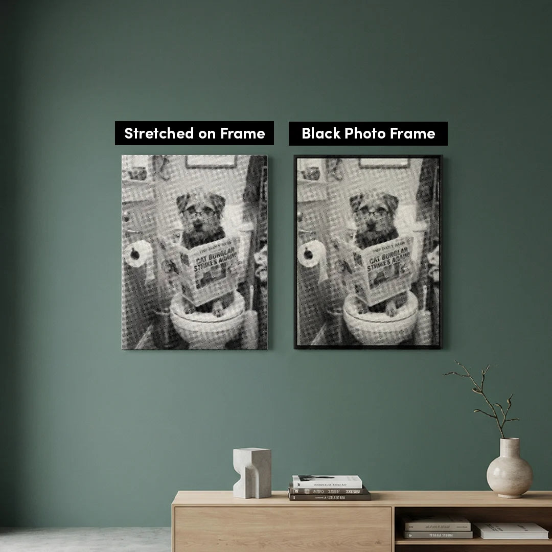 Dog on A Toilet Dot Painting