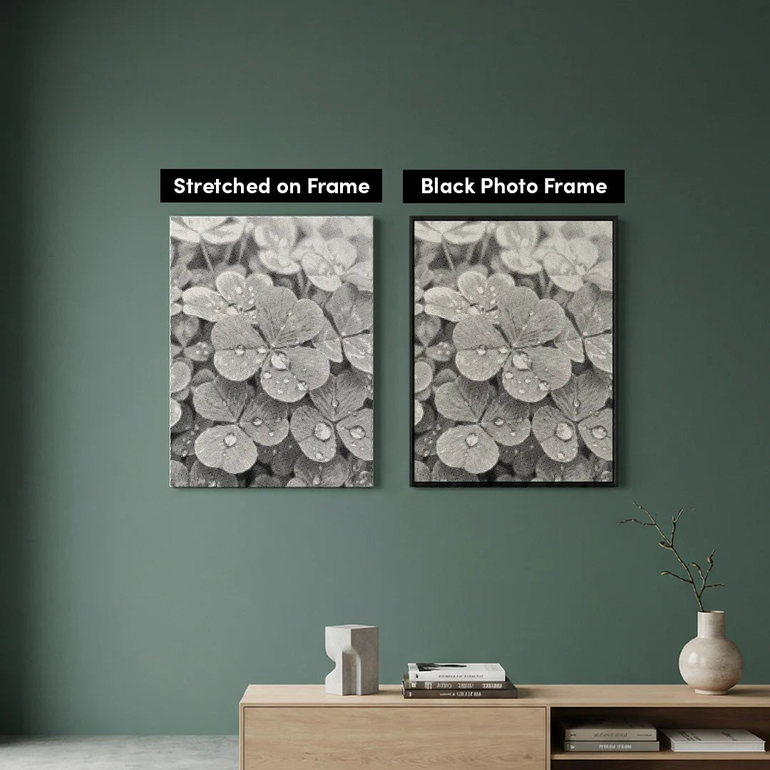 Clover with Water Droplets Dot Painting