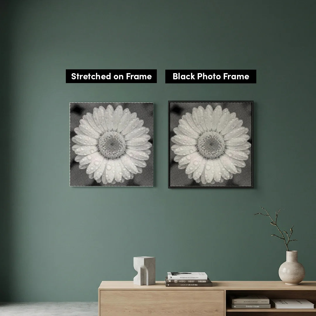 Flower with Water Droplets Dot Painting