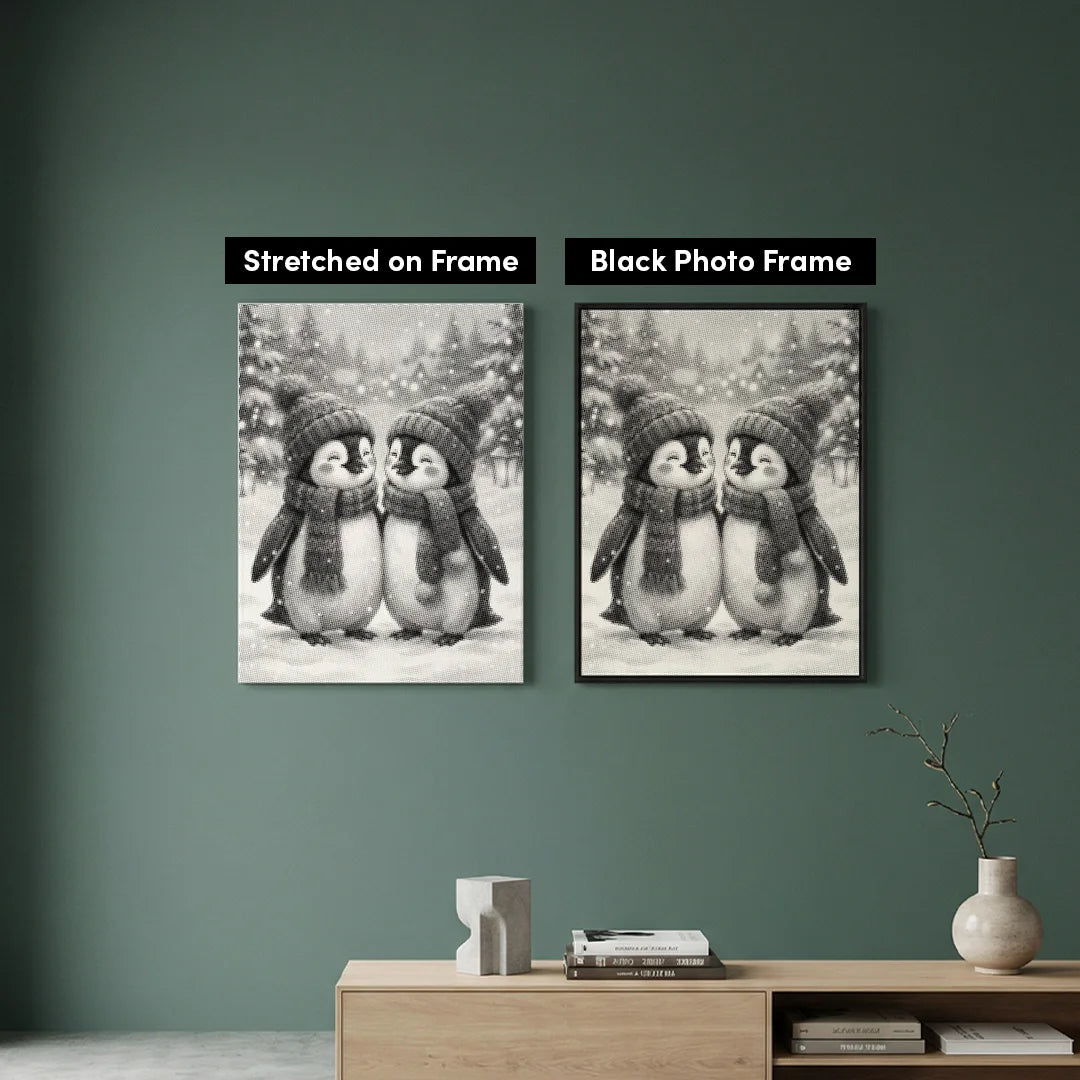 Winter Penguins Dot Painting