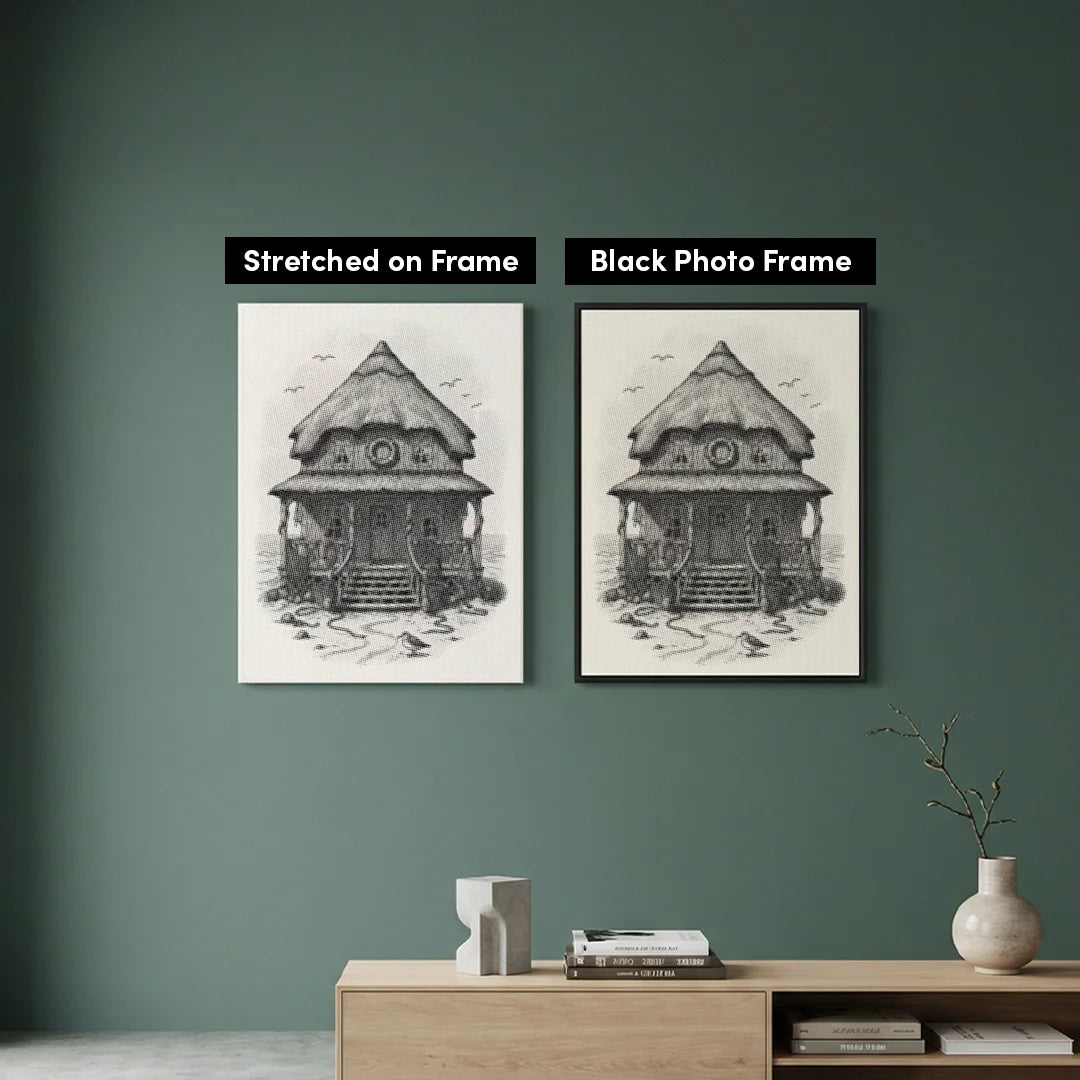 Beach Cottage Dot Painting