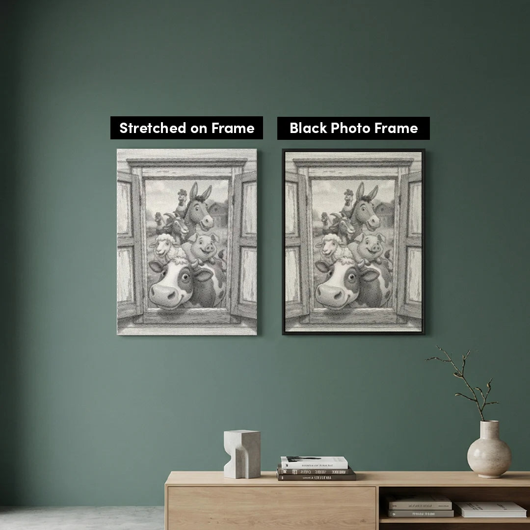 Curious Farm Animals Dot Painting