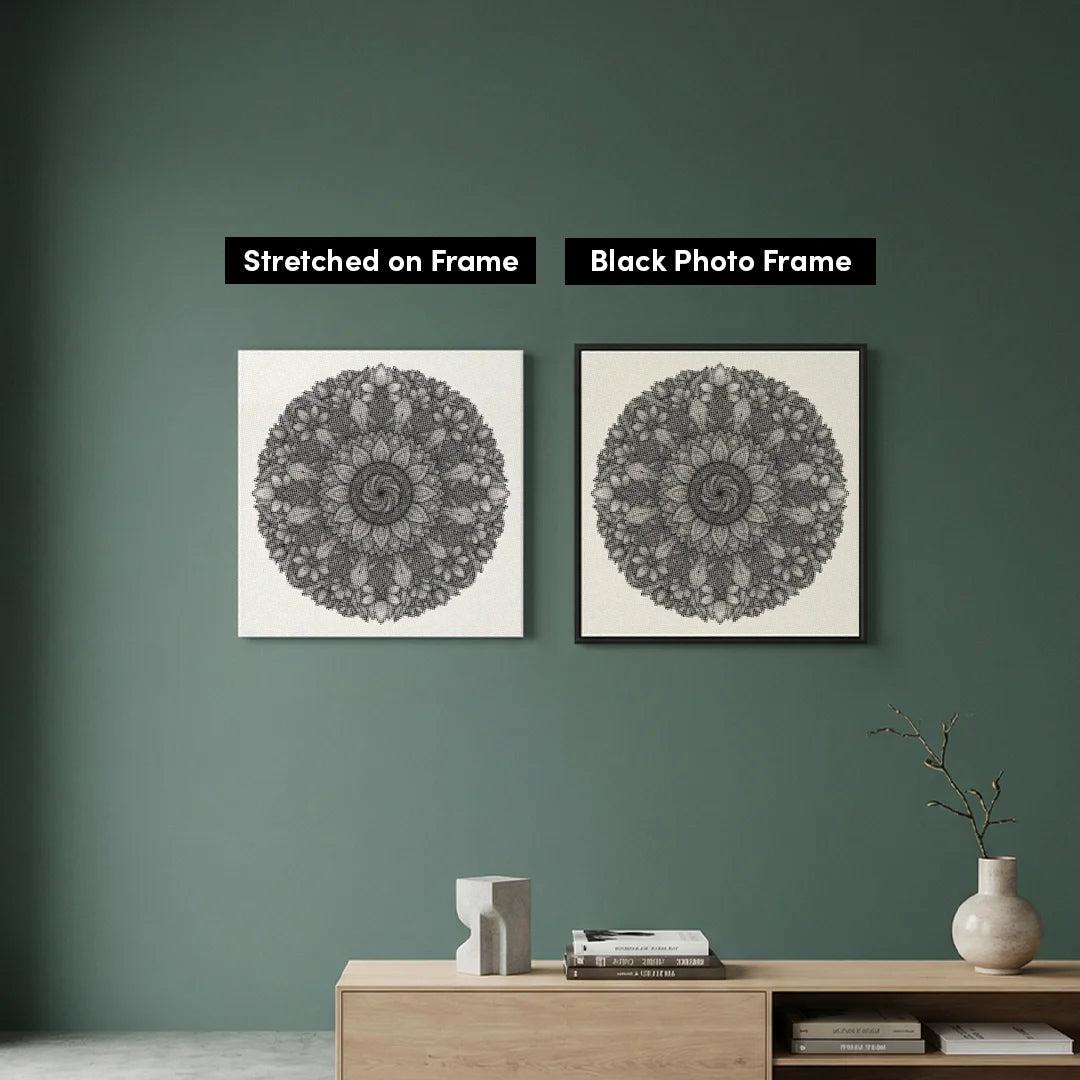Mandala with Flowers Dot Painting
