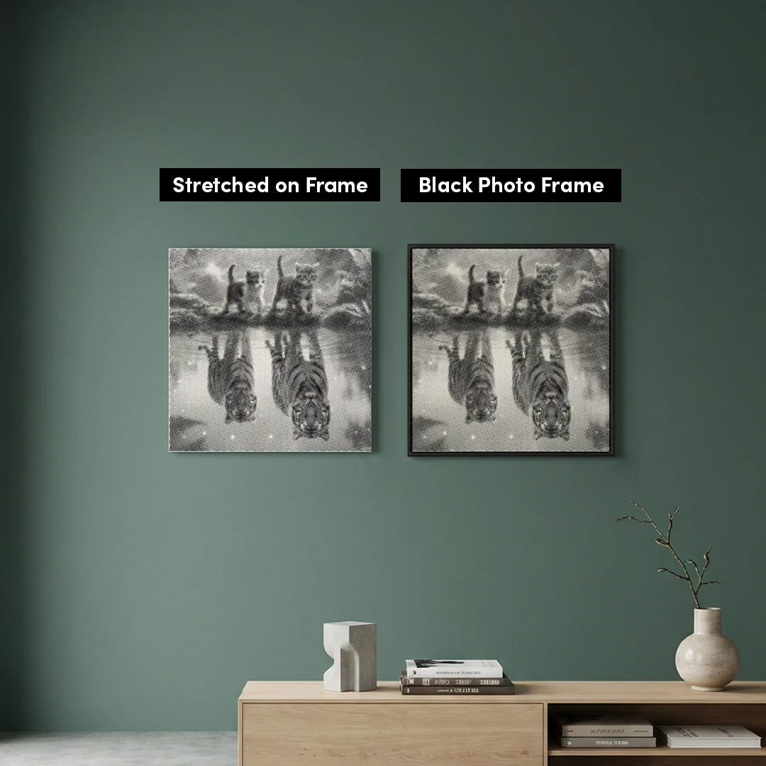 2 Kittens Reflection Dot Painting