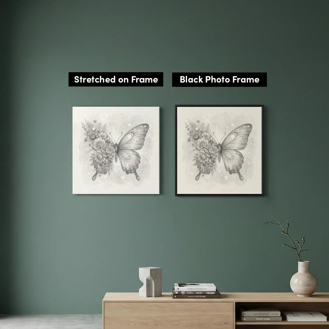 Flower Butterfly Dot Painting