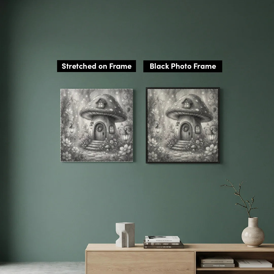 Mushroom House Dot Painting