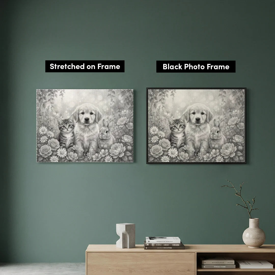 Cat Dog and Bunny Dot Painting