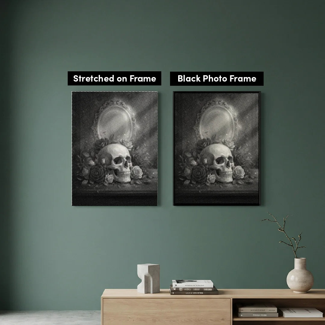 Skull with Flowers Dot Painting