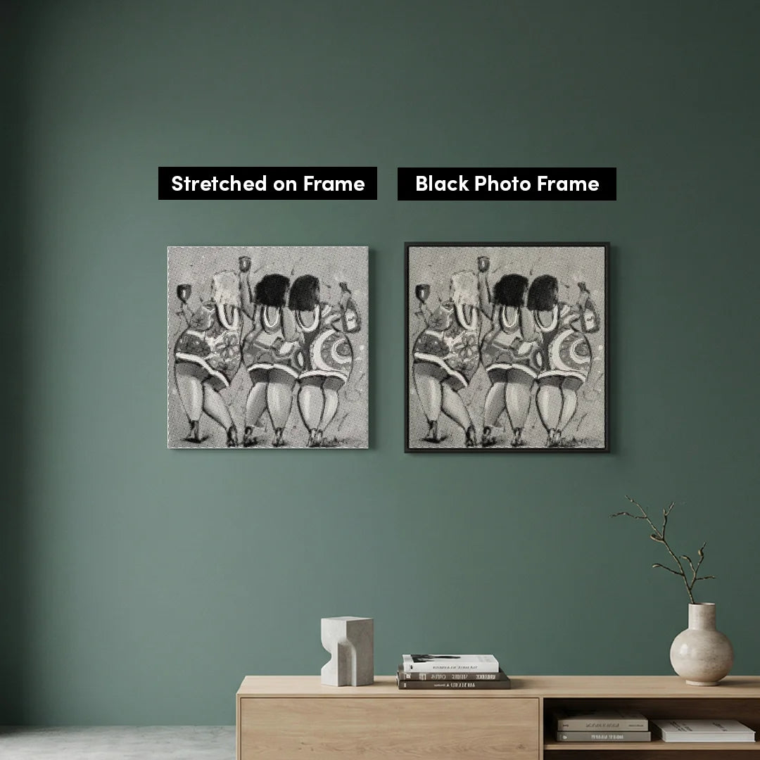 Happy Ladies Win Dot Painting