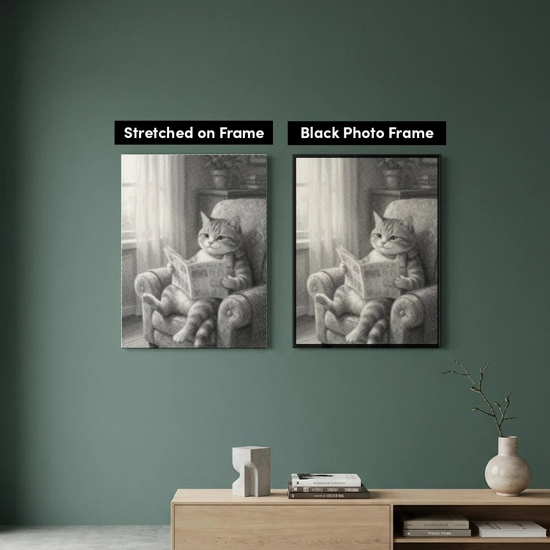 Cat on a Couch Dot Painting