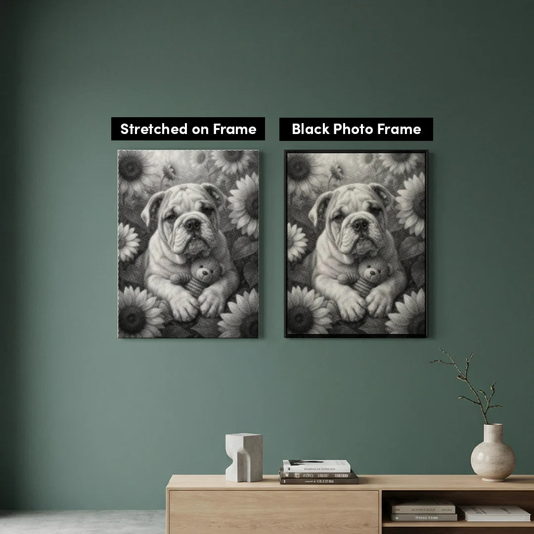 Bulldog Dot Painting