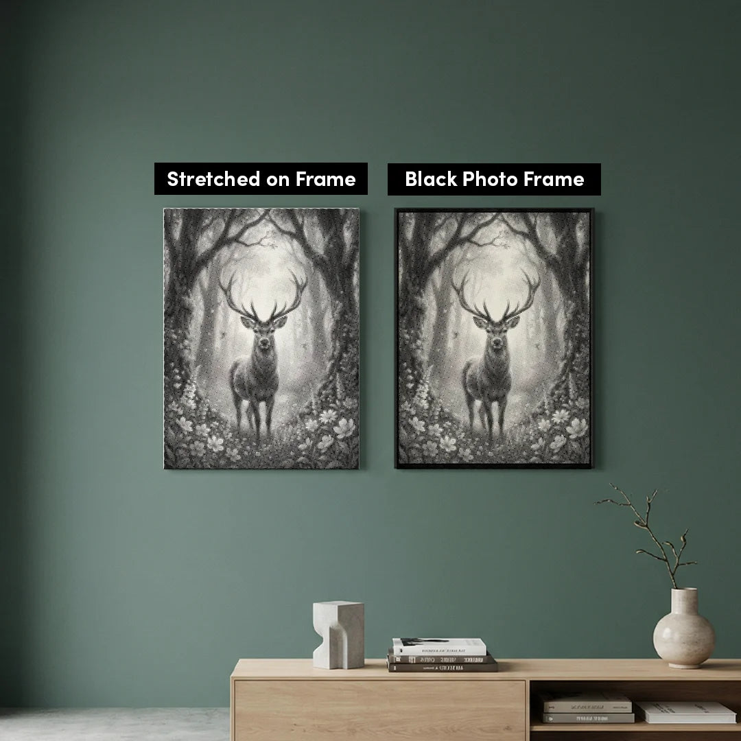 Deer with Flowers Dot Painting