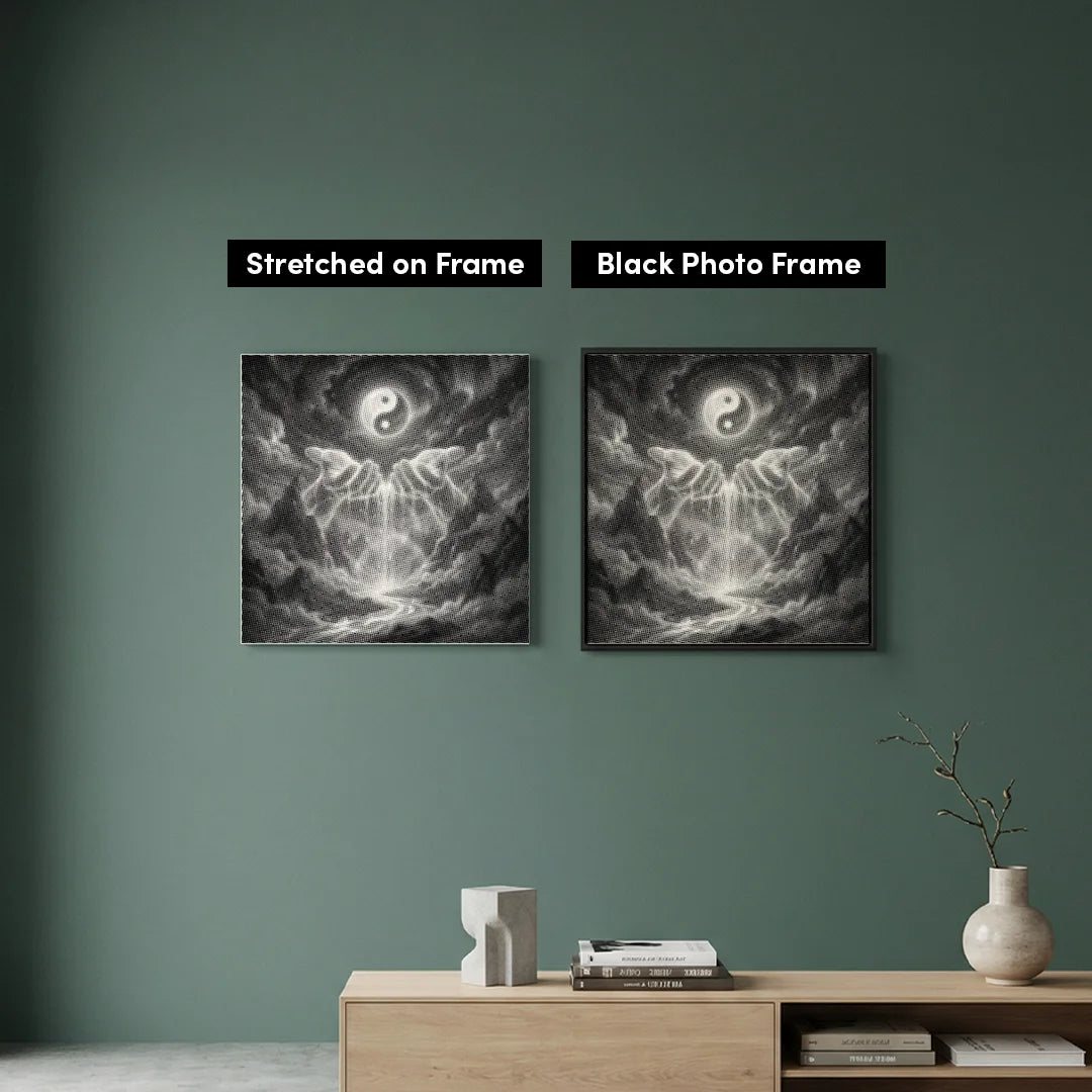 Ying Yang Waterfall Dot Painting