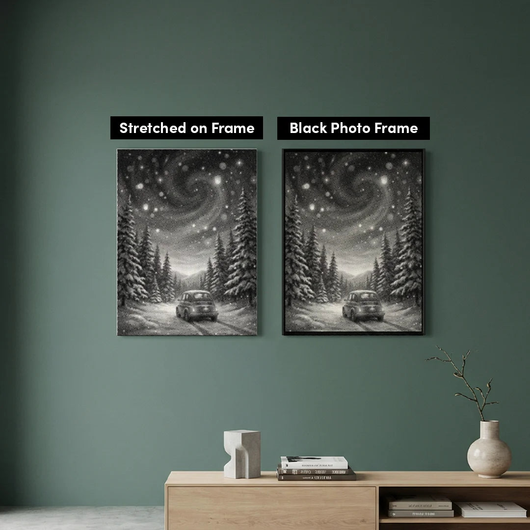 Magical Winter Night Dot Painting