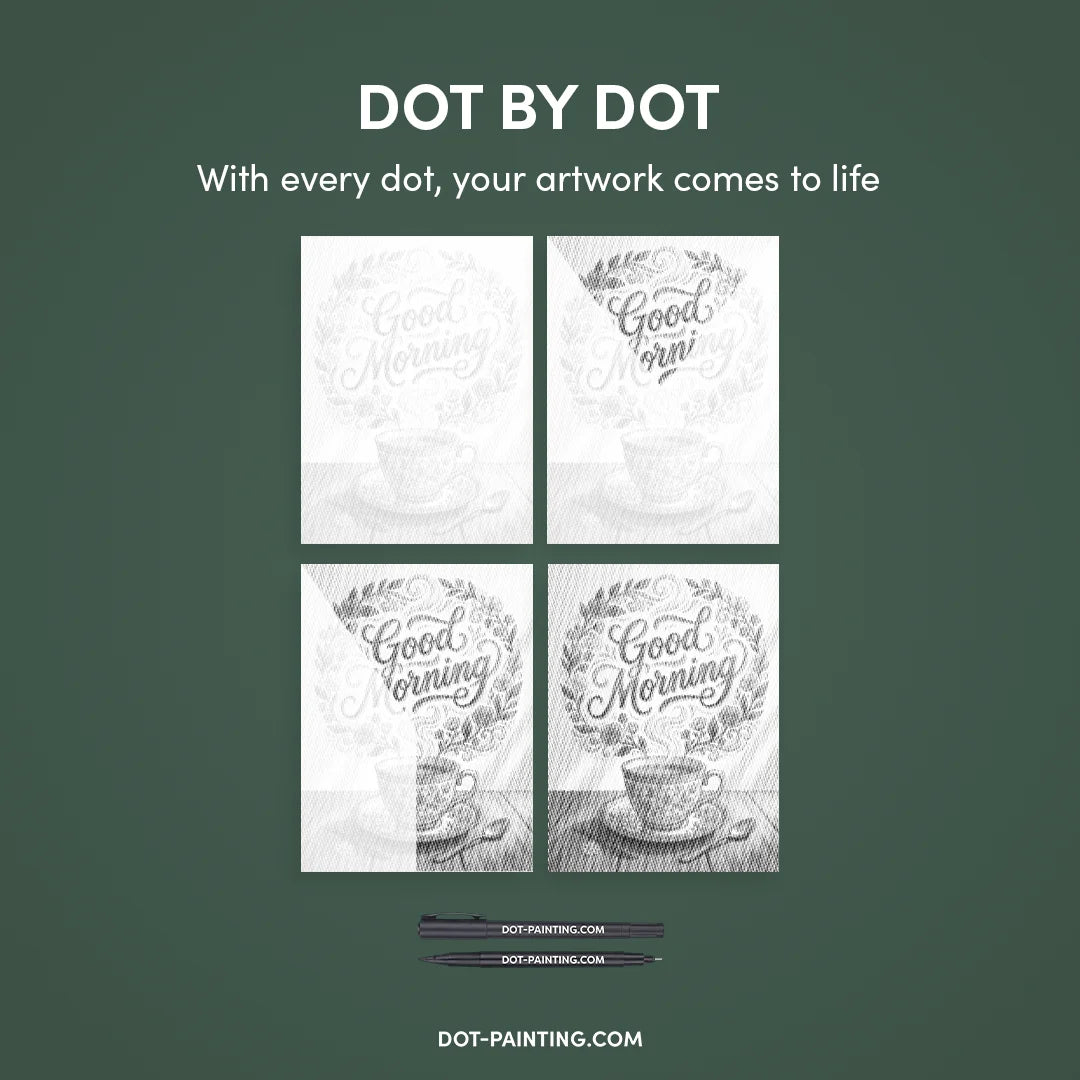 Goodmorning Coffee Dot Painting