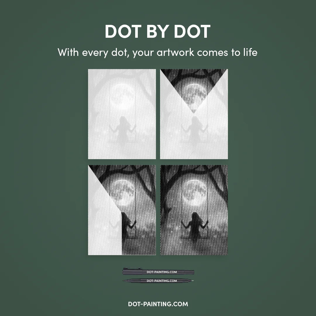 Moonlight Swing Dot Painting