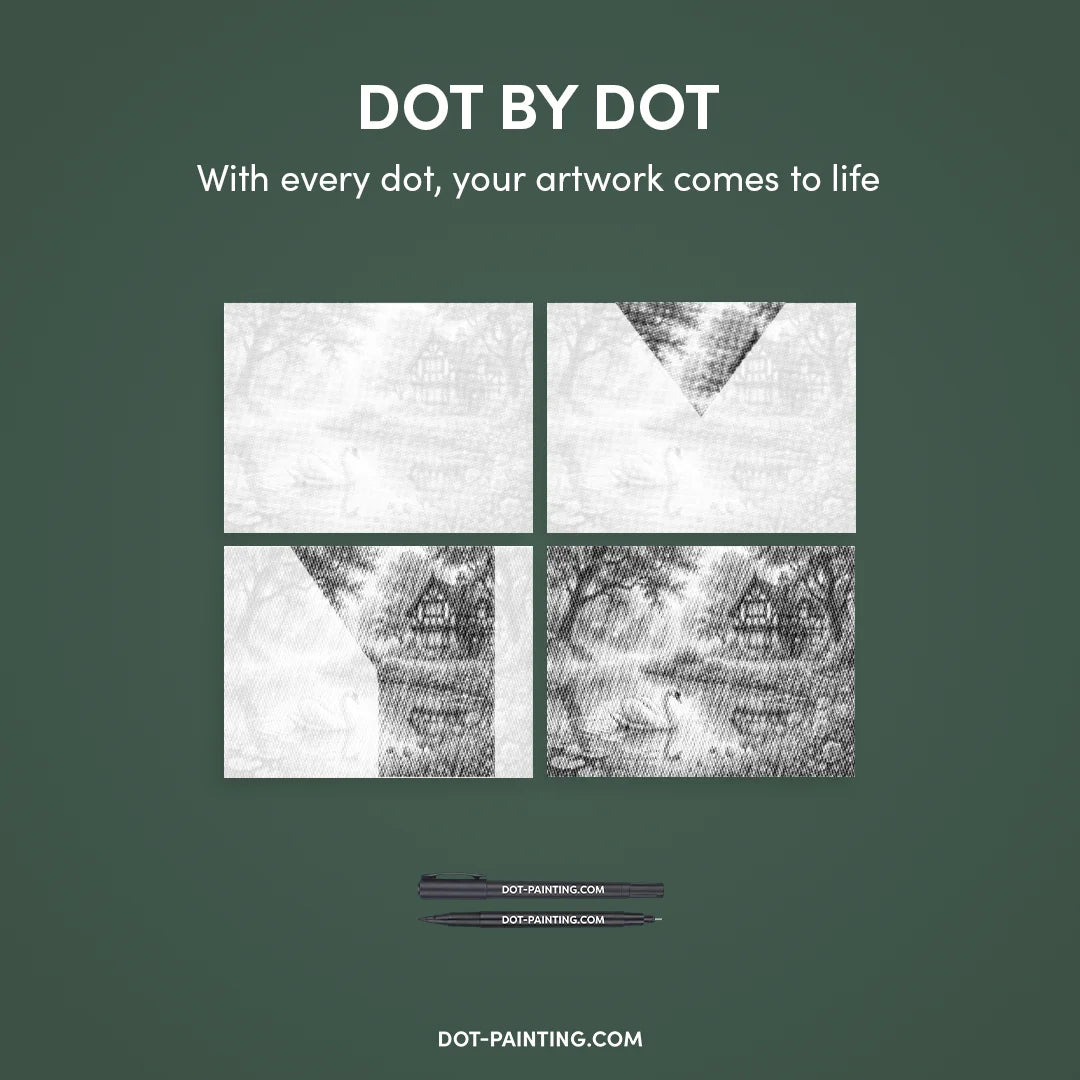 Swan Lake Dot Painting