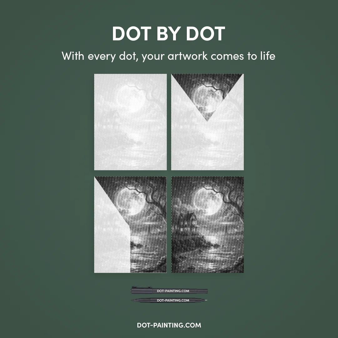 View of The Lighthouse Dot Painting