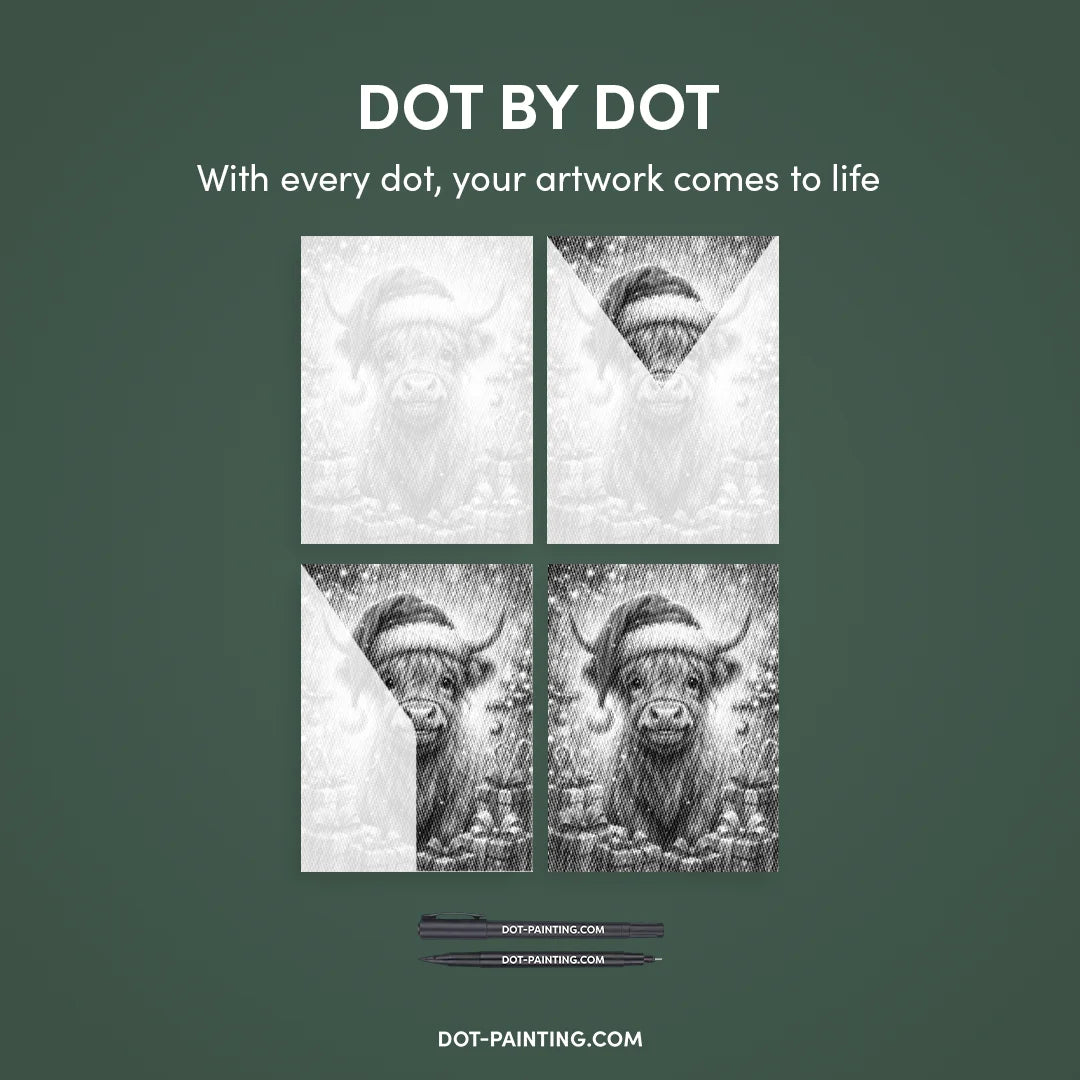 Scottish Highlands with Gifts Dot Painting