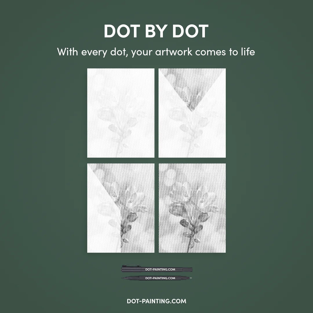 Flower on the Rise Dot Painting