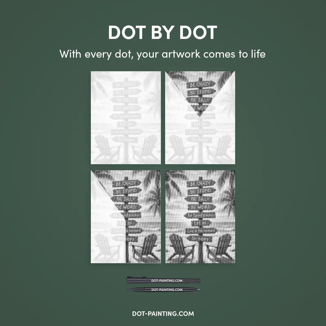 Beach Signs Dot Painting