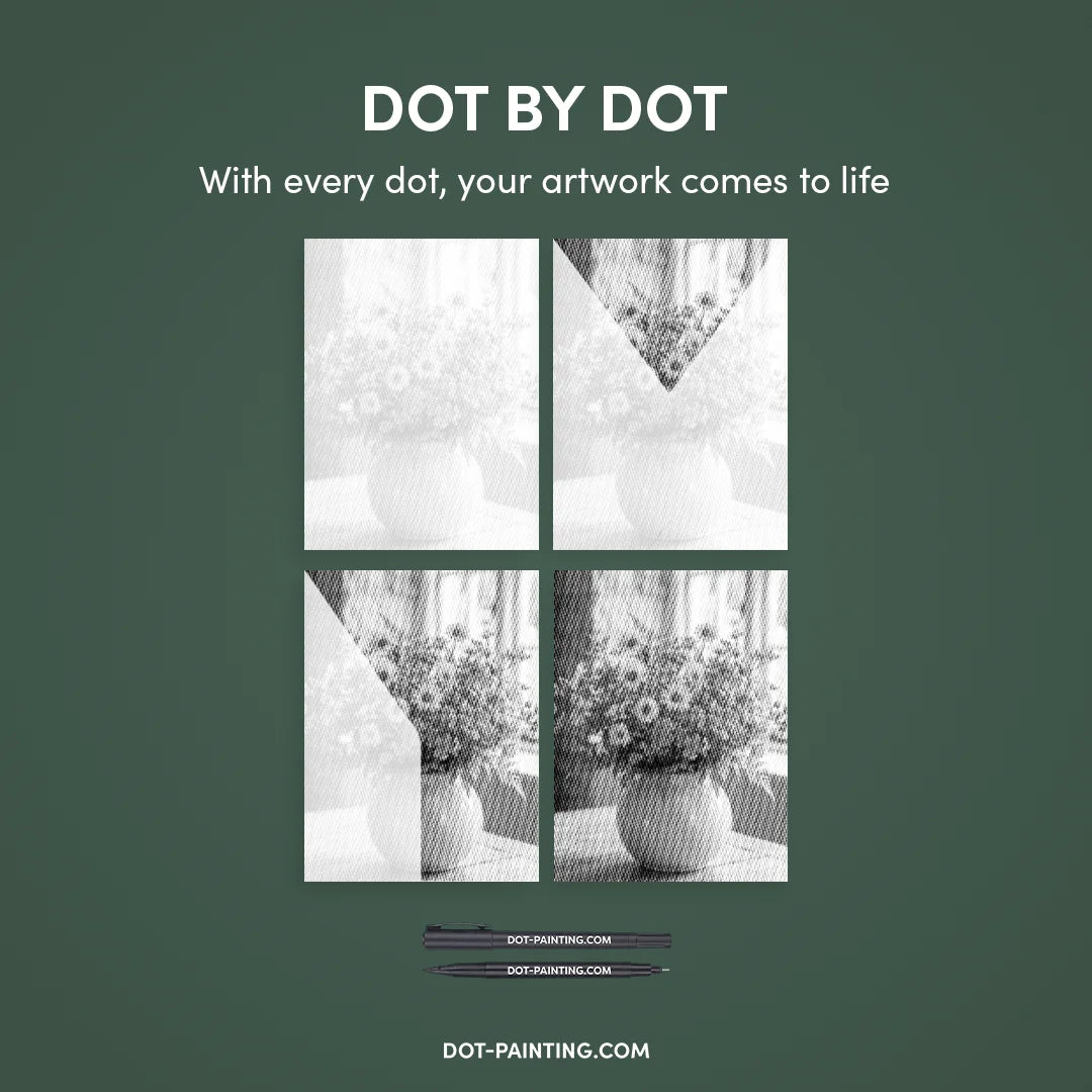 Flower Vase Dot Painting