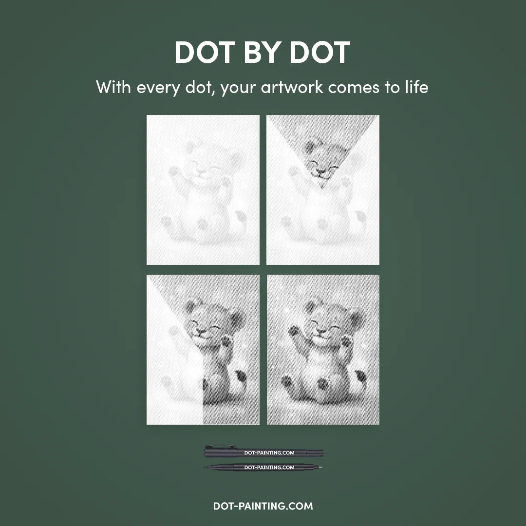 Lion Cub Dot Painting