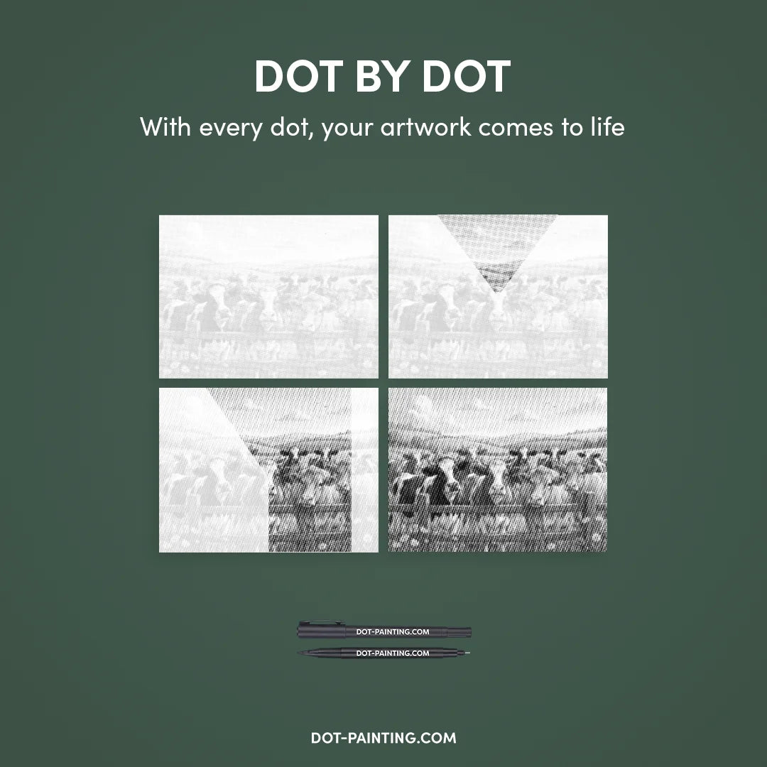 Happy Farm Cows Dot Painting