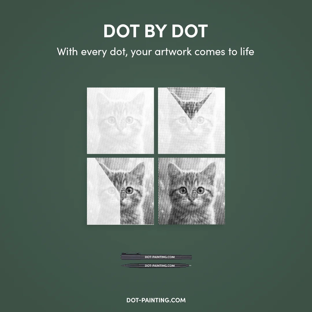 Cat with Butterfly Dot Painting