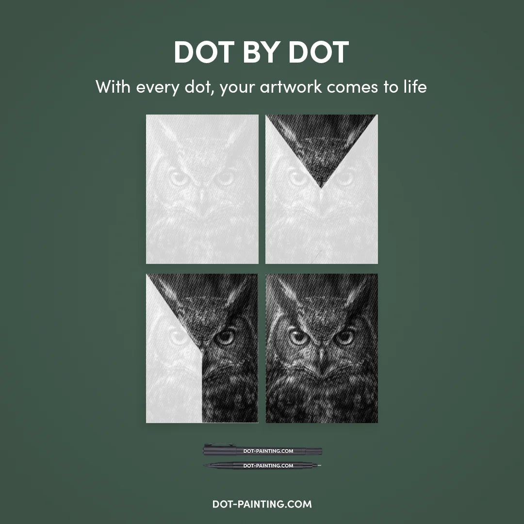 Starring Owl Dot Painting