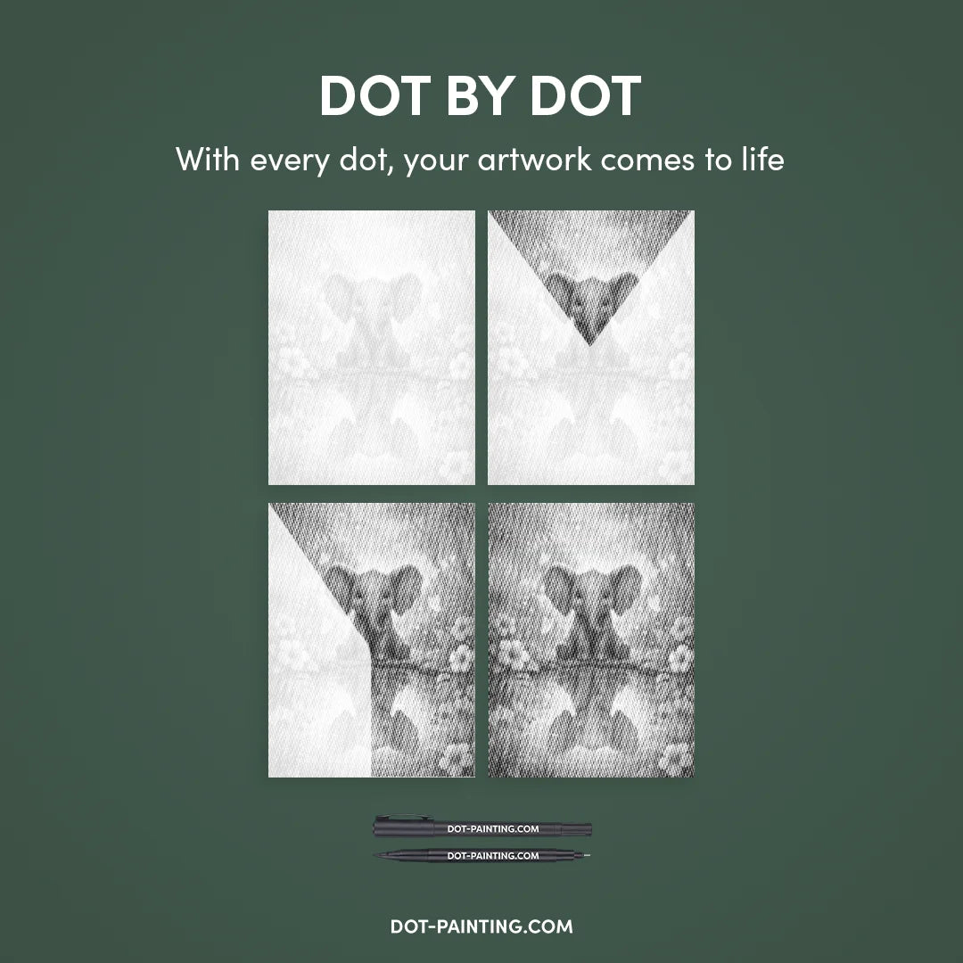 Elephant Reflection Dot Painting