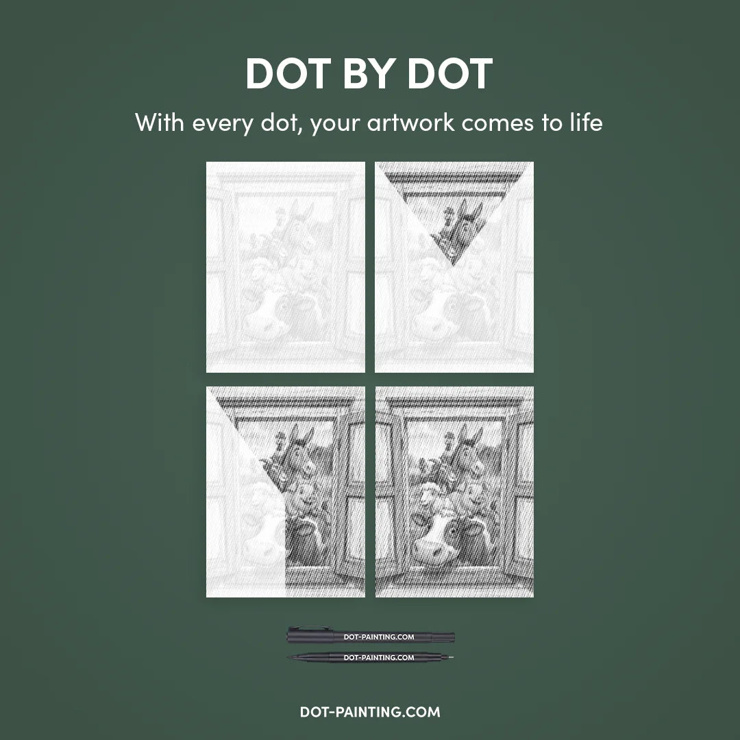 Curious Farm Animals Dot Painting