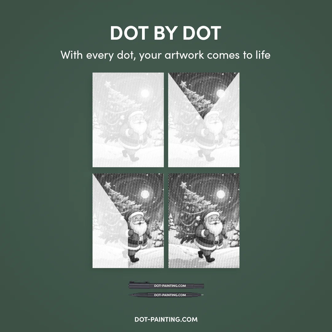 Santa Claus with Christmas Tree Dot Painting