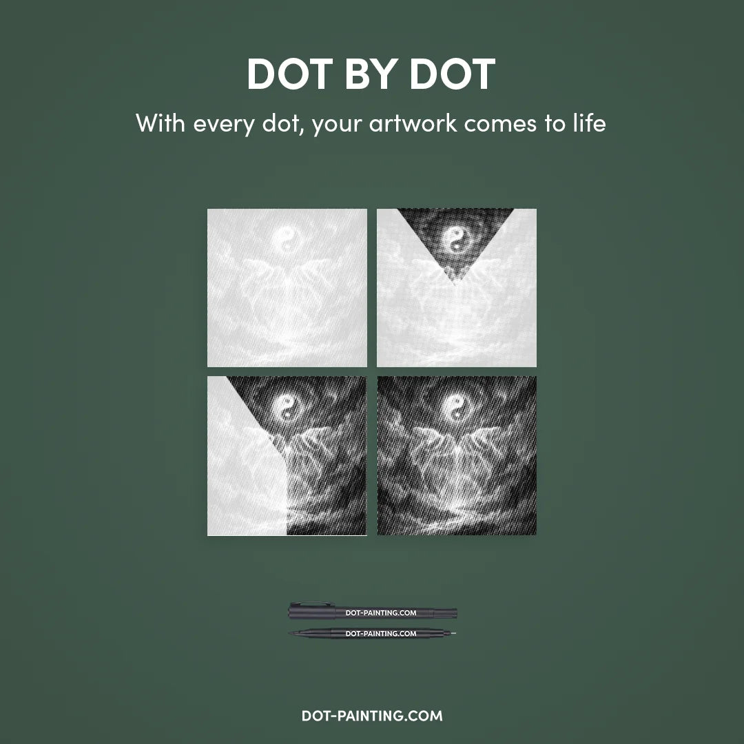 Ying Yang Waterfall Dot Painting