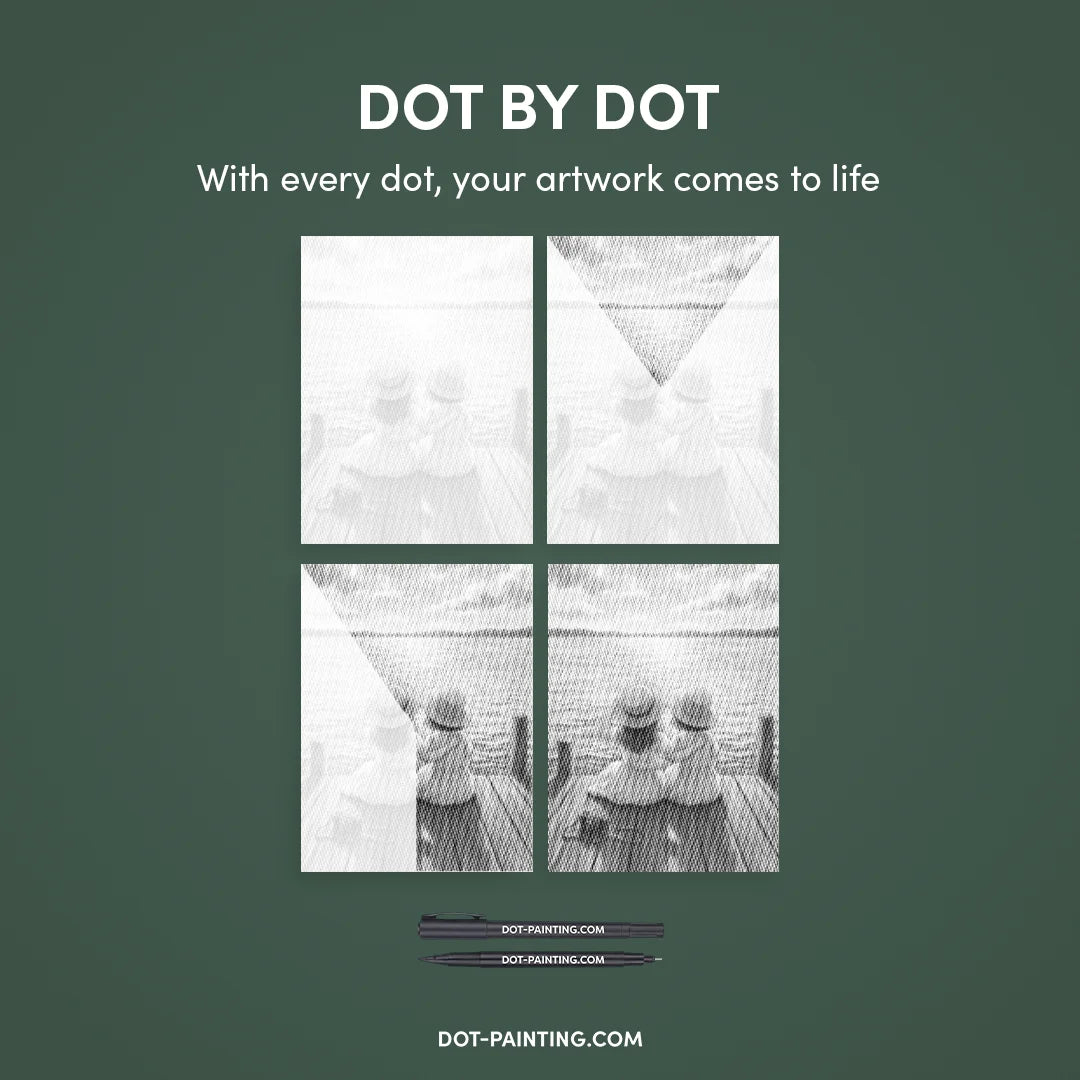 Girls at the Lake Dot Painting