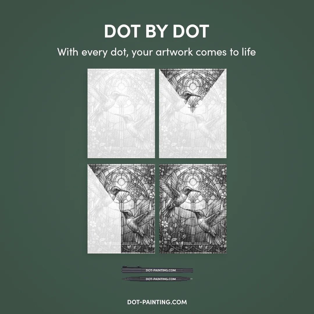 Hummingbird Stained Glass Dot Painting