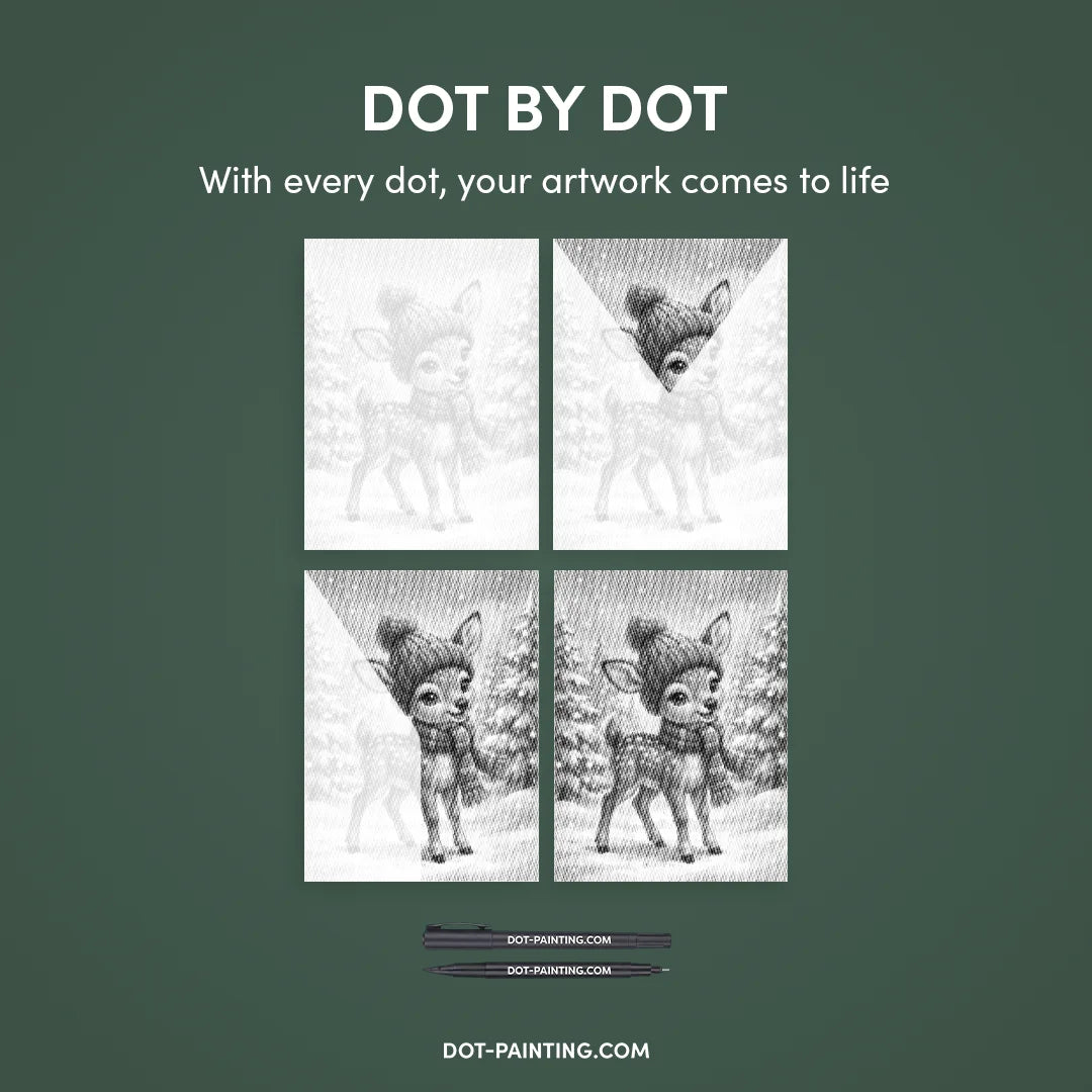 Cute Reindeer Dot Painting