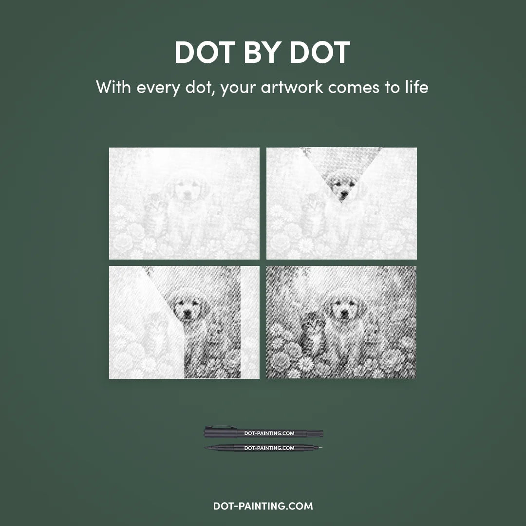 Cat Dog and Bunny Dot Painting