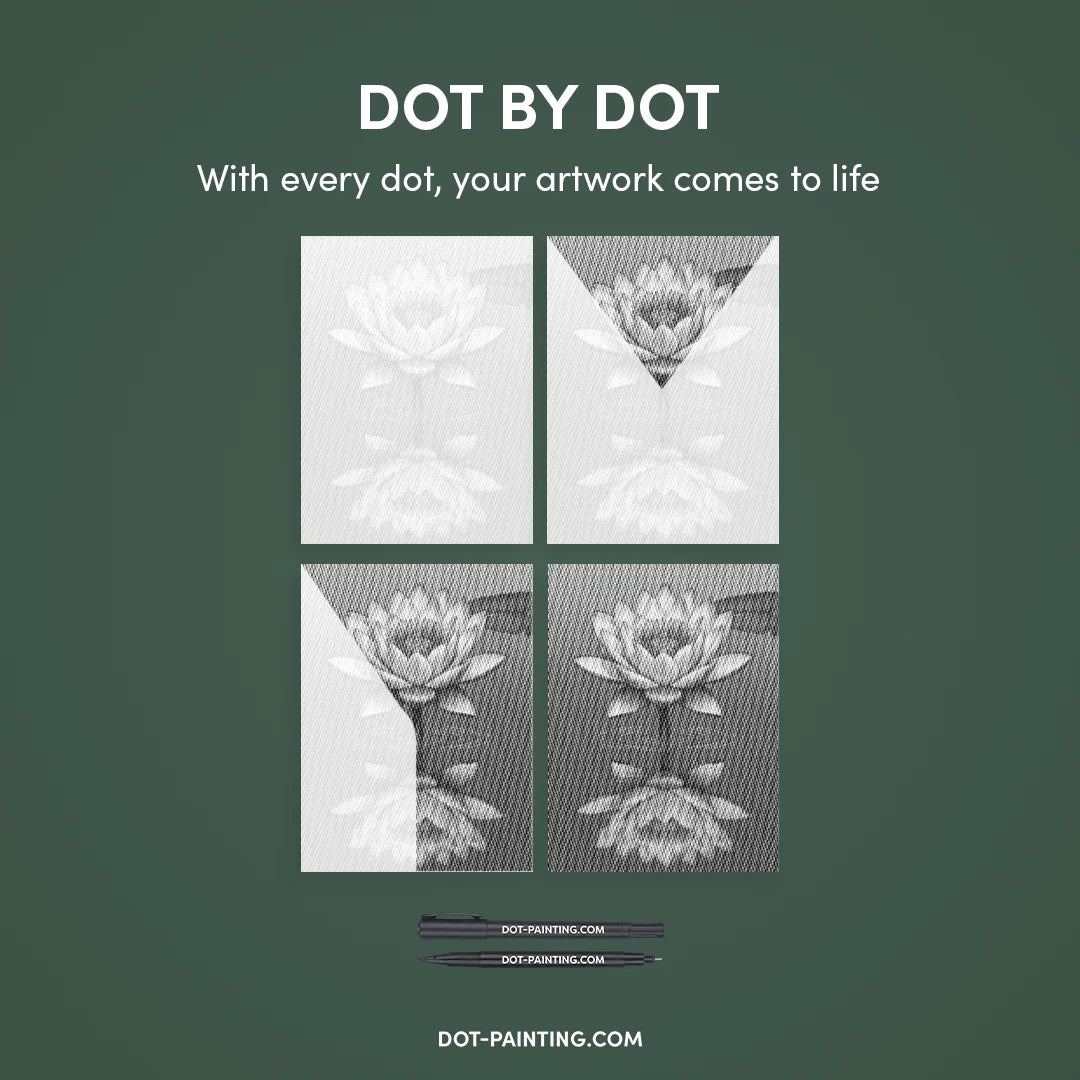 Water Lily on the Water Dot Painting