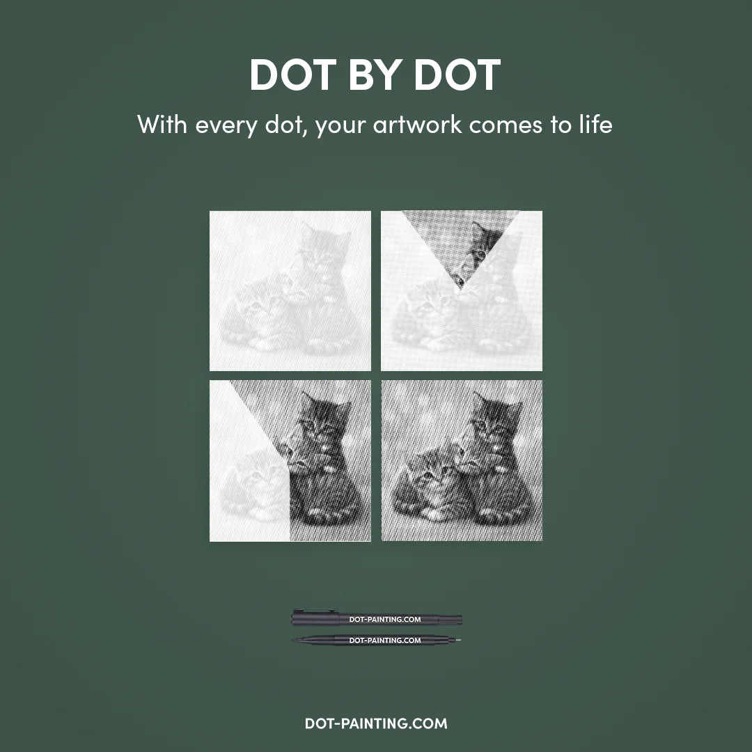 3 Cute Kittens Dot Painting